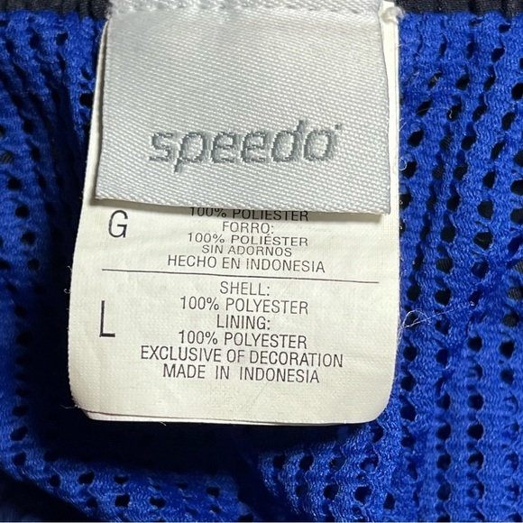 Speedo | Blue Black Mesh Lined Swim Trunks, Men’s Large - Picture 5 of 5